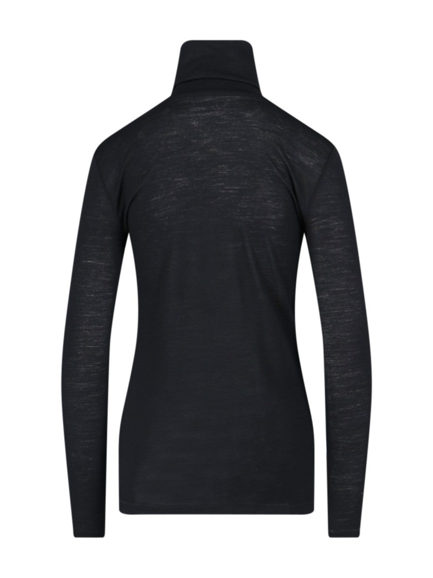 Jil Sander Logo Turtleneck – Black