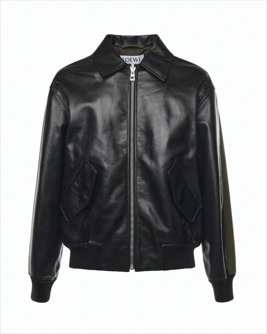 Loewe Calf Leather Jacket With Classic Collar