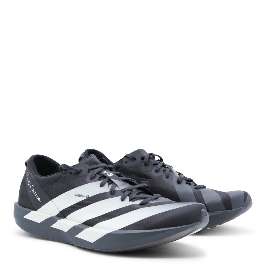Y-3 Bold Black And White Leather Sneakers