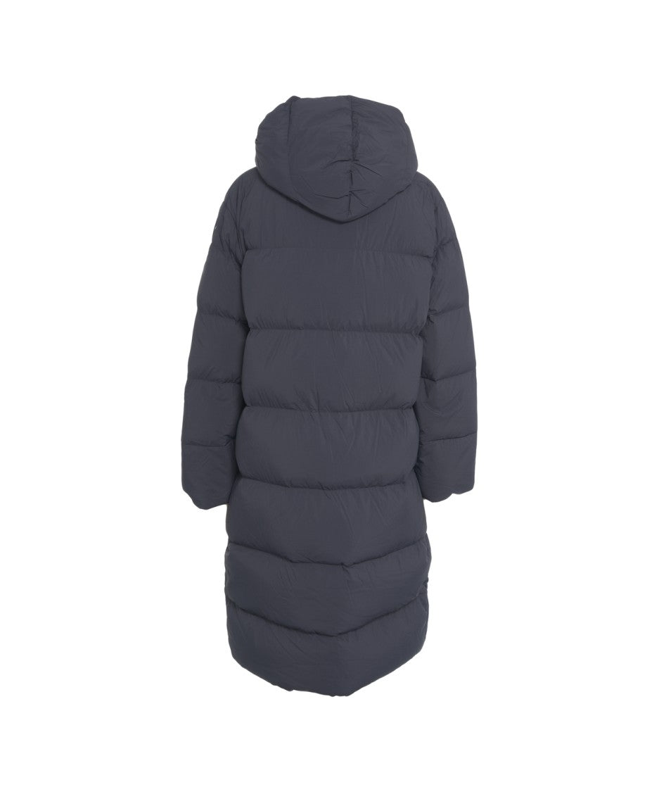 Blauer Maxi-Length Padded Coat With Voluminous Silhouette And Cozy Hood