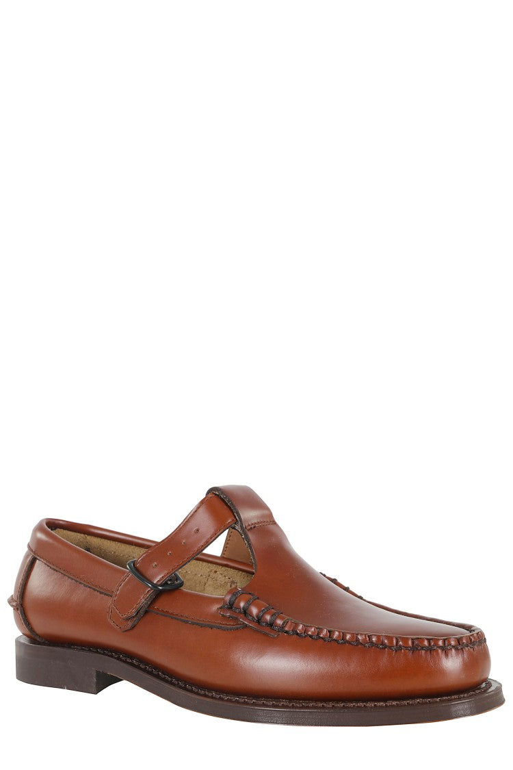 Hereu Tan Alber Buckled Calfskin Leather Loafers