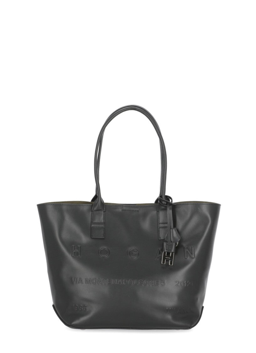Hogan Smooth Leather Tote Bag With Removable Pouch