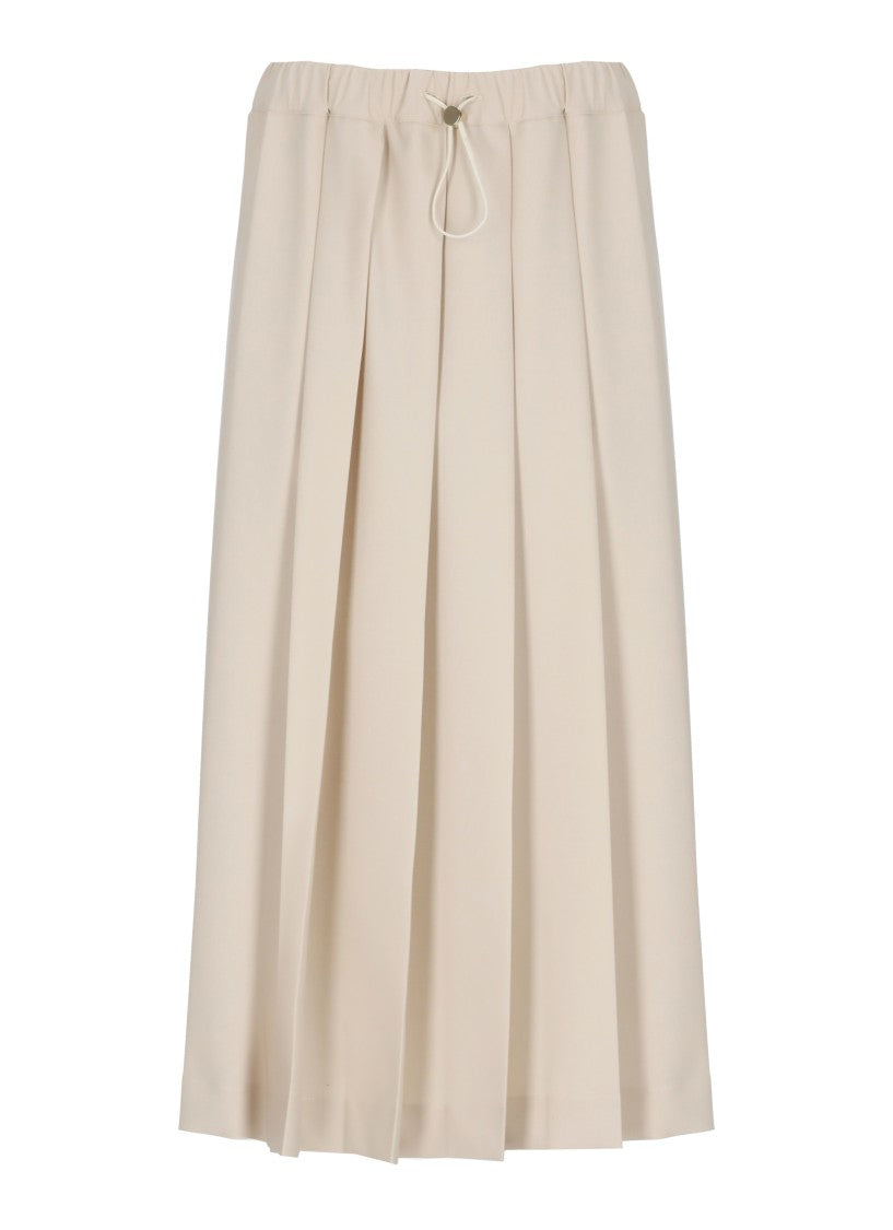 Fabiana Filippi Midi Pleated Skirt With Elastic Waistband And Drawstring
