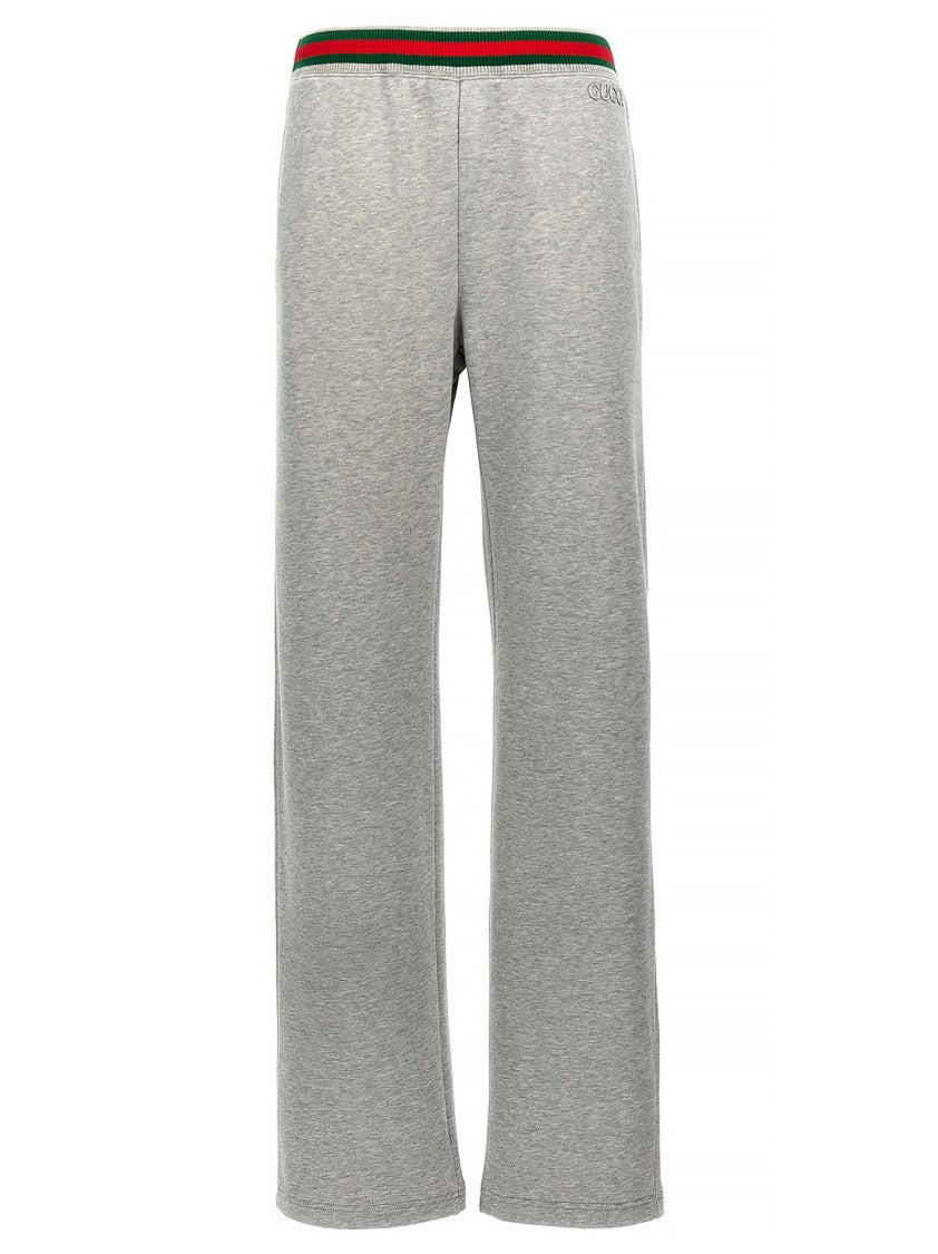 Gucci Straight-Leg Cotton Jersey Joggers With Iconic Web Ribbon