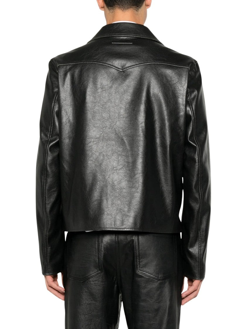 Mm6 By Maison Margiela Sleek Black Sports Jacket With Structured Fit