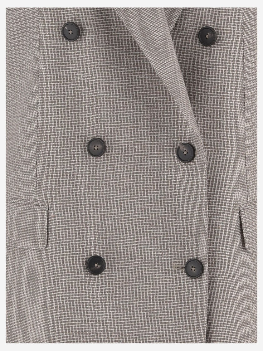 Tagliatore Double-Breasted Linen And Cotton Jacket