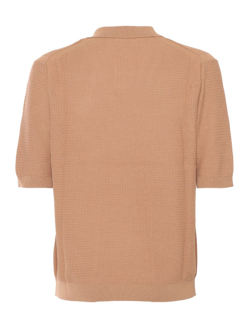 Ballantyne Textured Knit Short-Sleeved Polo
