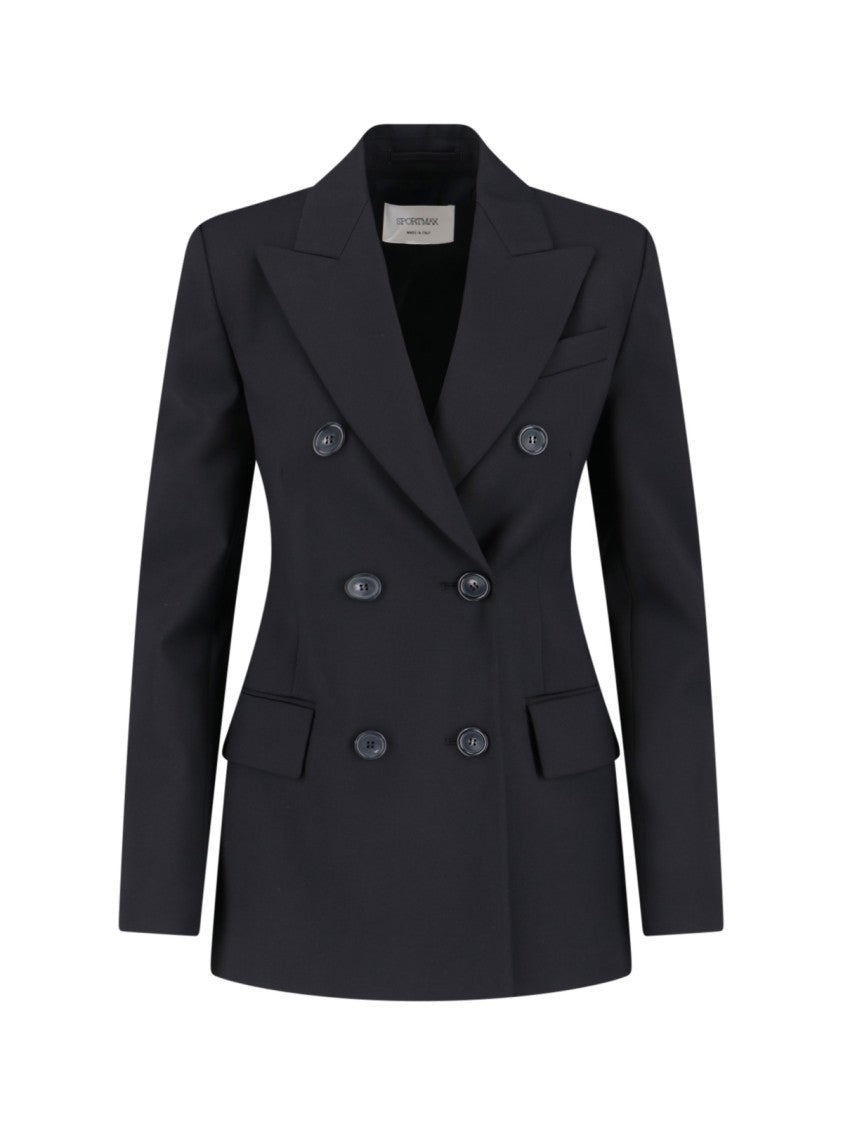 Sportmax Double-Breasted Tailored Blazer With Classic Lapels