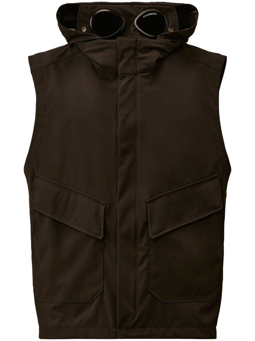 C.P. Company Goggle Gilet With High Collar And Matte Finish