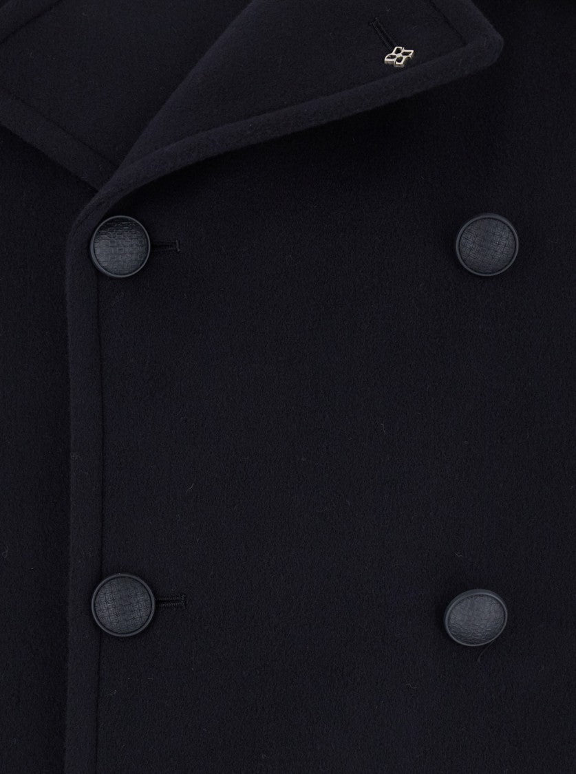 Tagliatore Blue Double-Breasted Coat