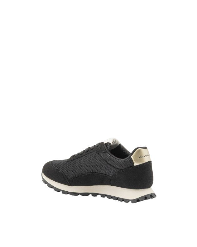 Armani Exchange Breathable Mesh Sneakers With Suede Overlays