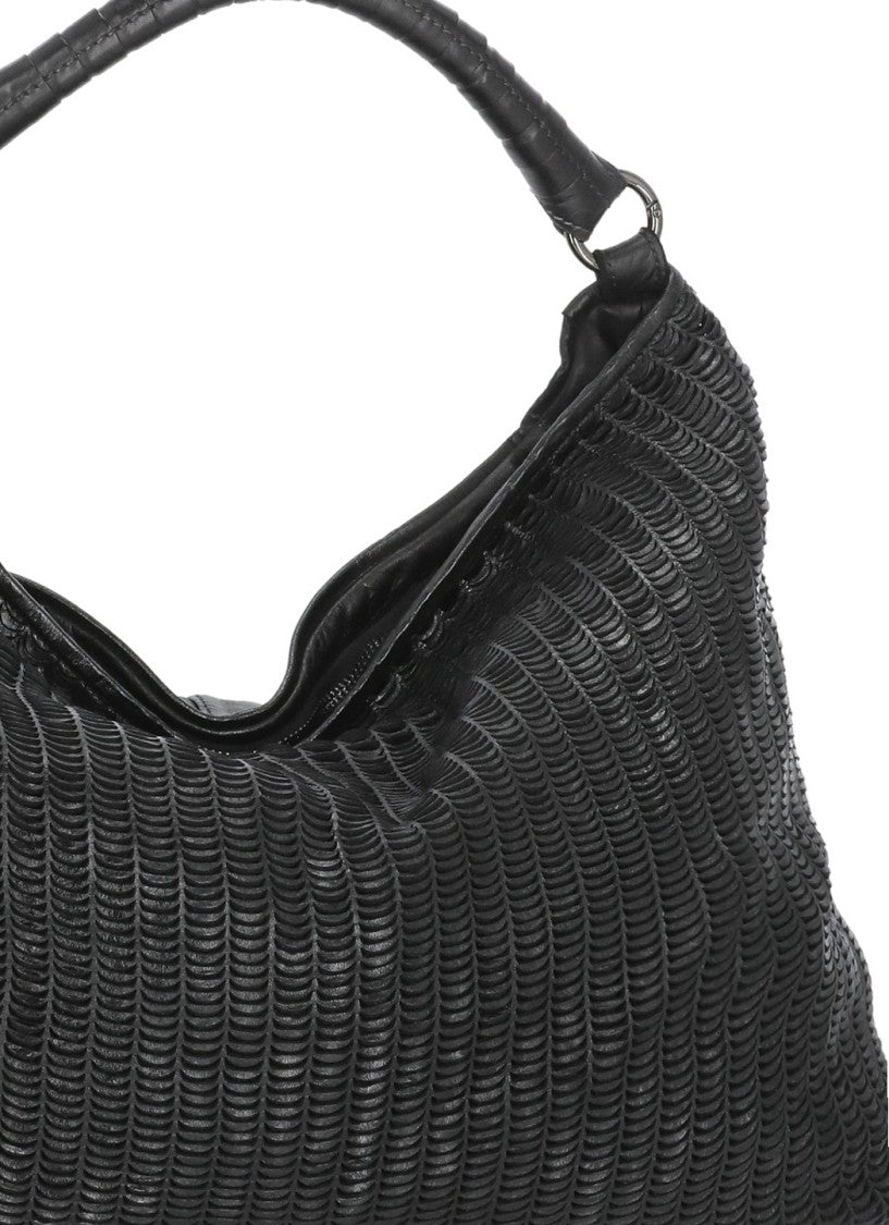 Reptile's House Textured Leather Shopper Bag With Moon Pattern