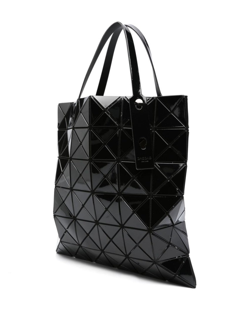 Bao Bao Issey Miyake Glossy Black Geometric Design Tote Bag