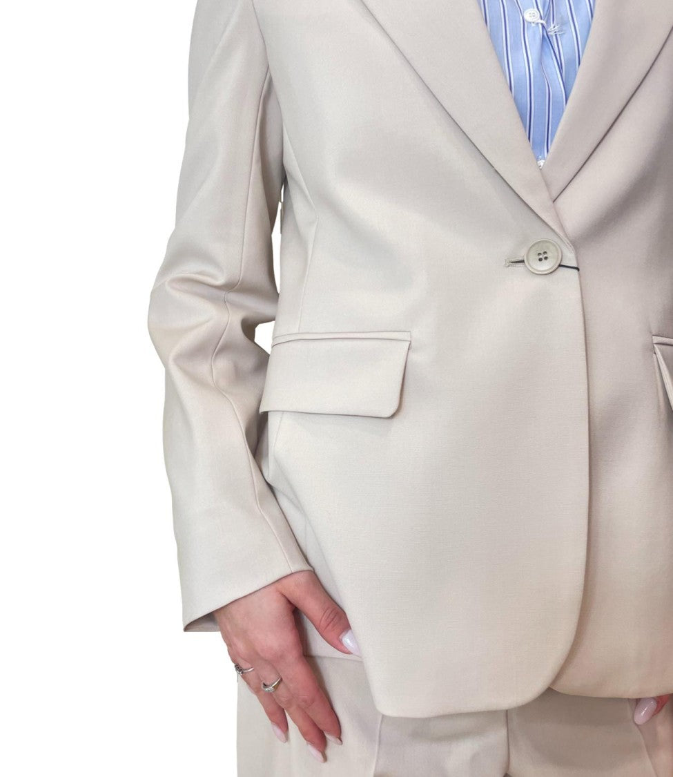 Max Mara Beige Virgin Wool Casual Jacket