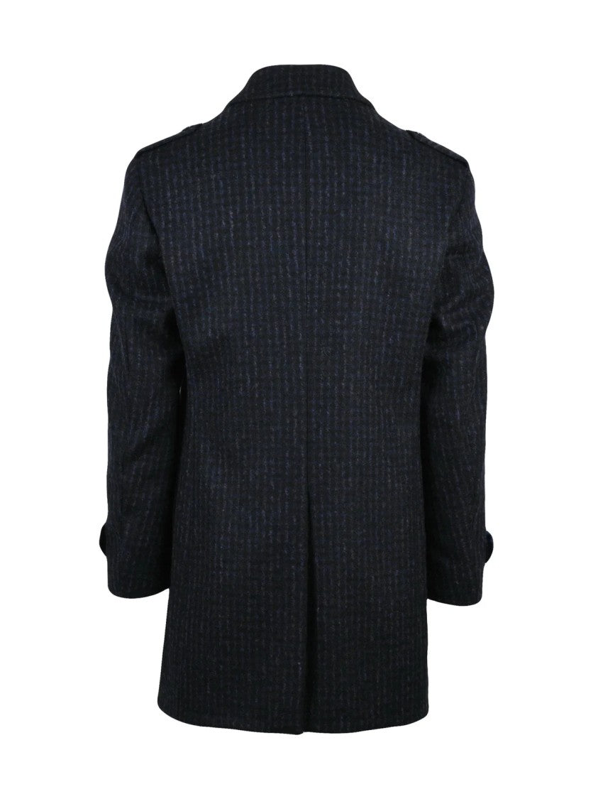 L.B.M. 1911 Blue-Black Wool-Blend Coat