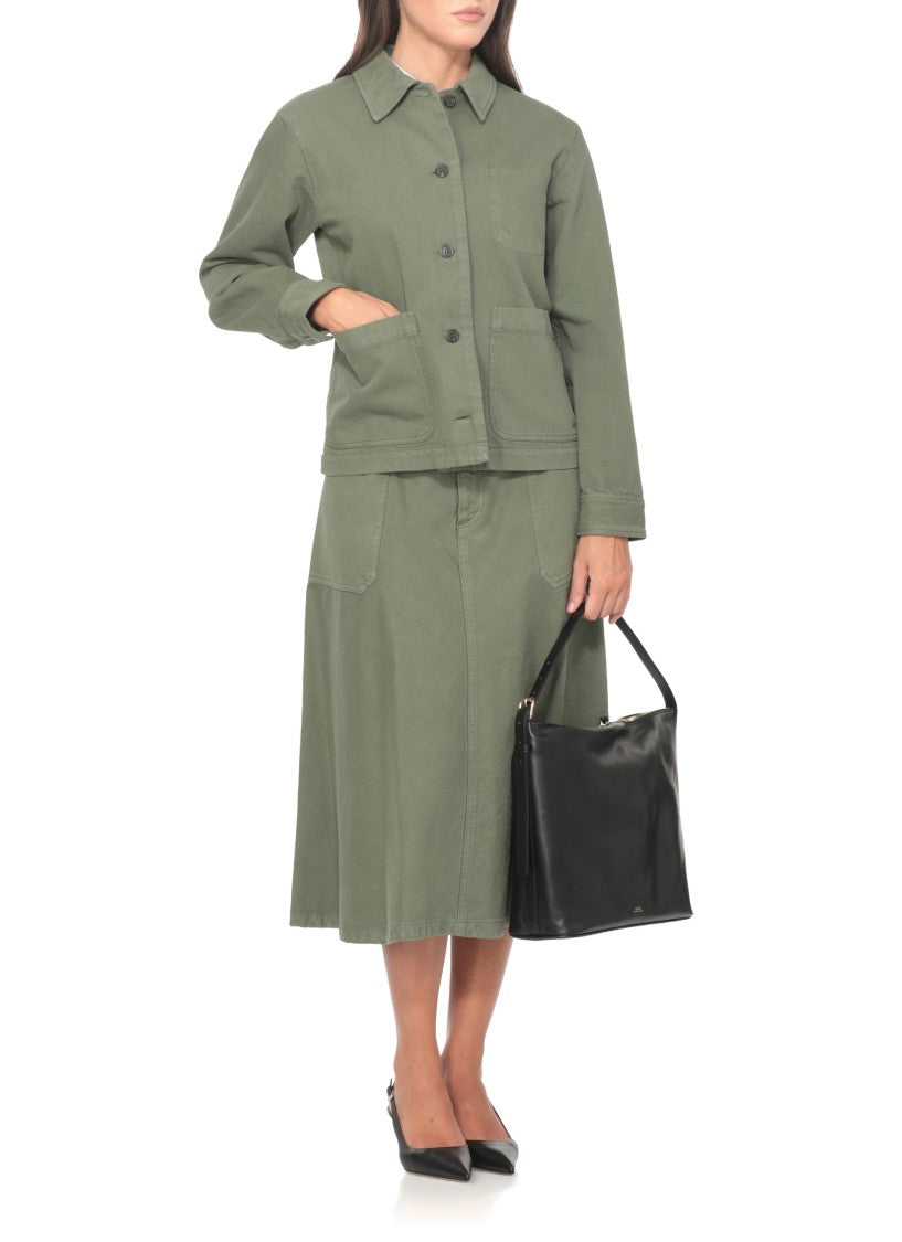 A.P.C. Textured Cotton Shirt With Classic Collar