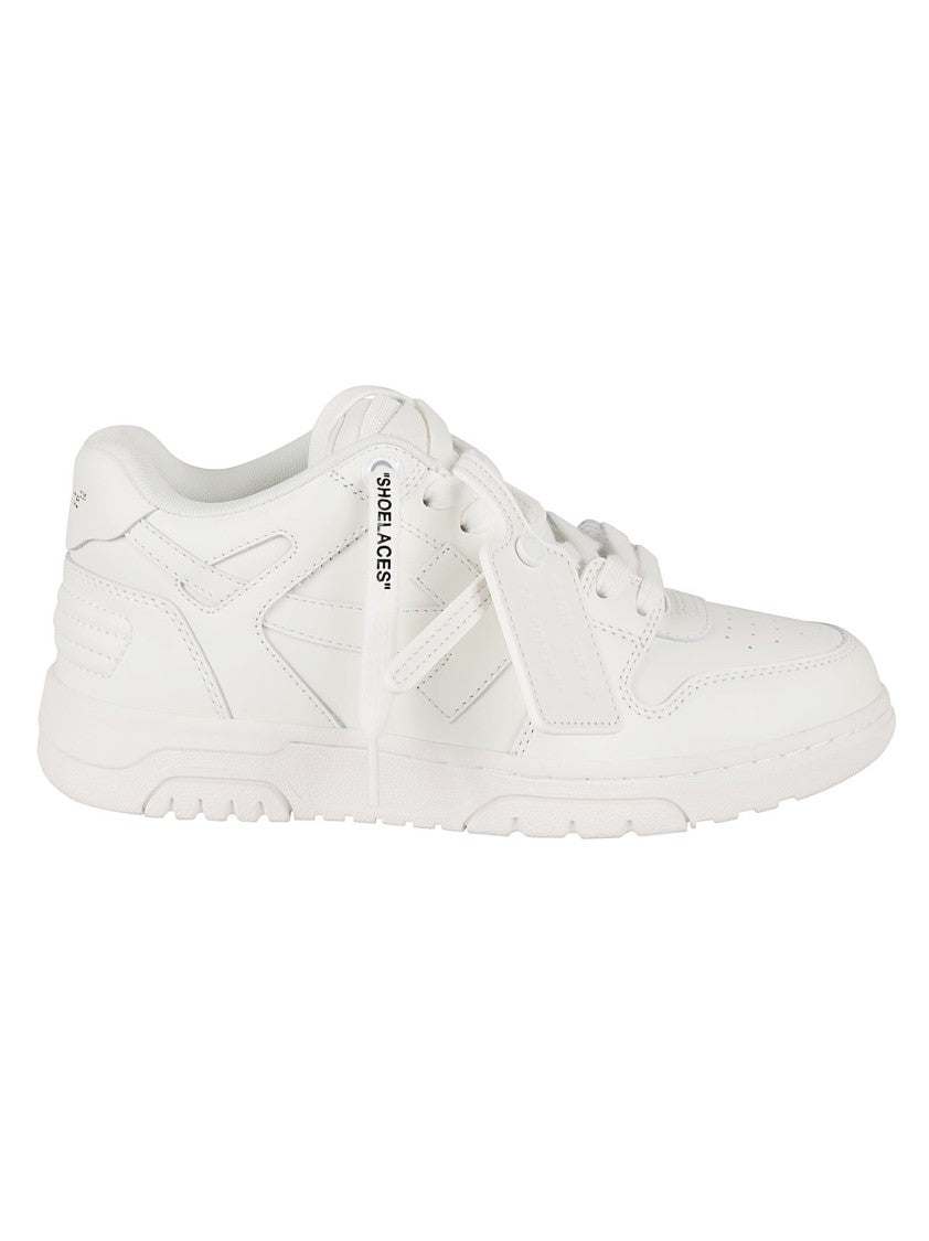 Off-White Low-Top Sneakers With Smooth Leather And Textured Grip
