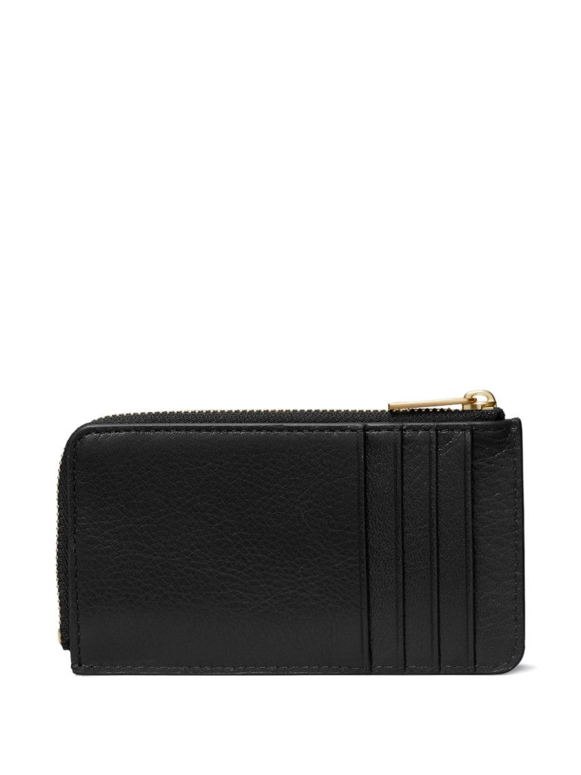 Tory Burch Compact Quilted Black Cow Leather Wallet