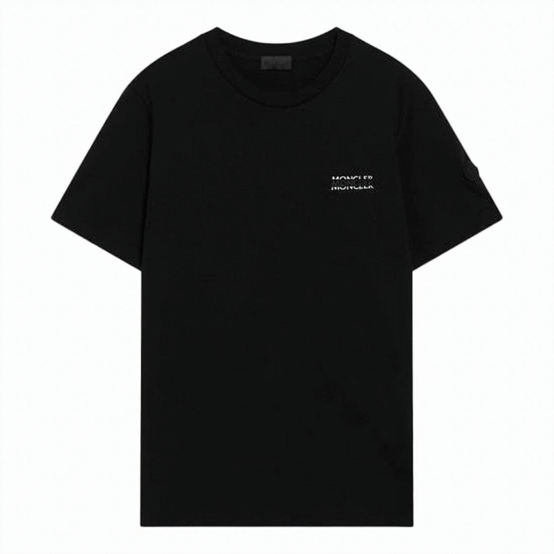 Moncler Short-Sleeve Black Cotton T-Shirt With Detail