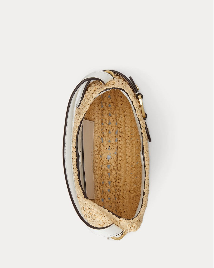 Lauren Ralph Lauren Crescent-Shape Handbag With Woven Straw-Like Texture
