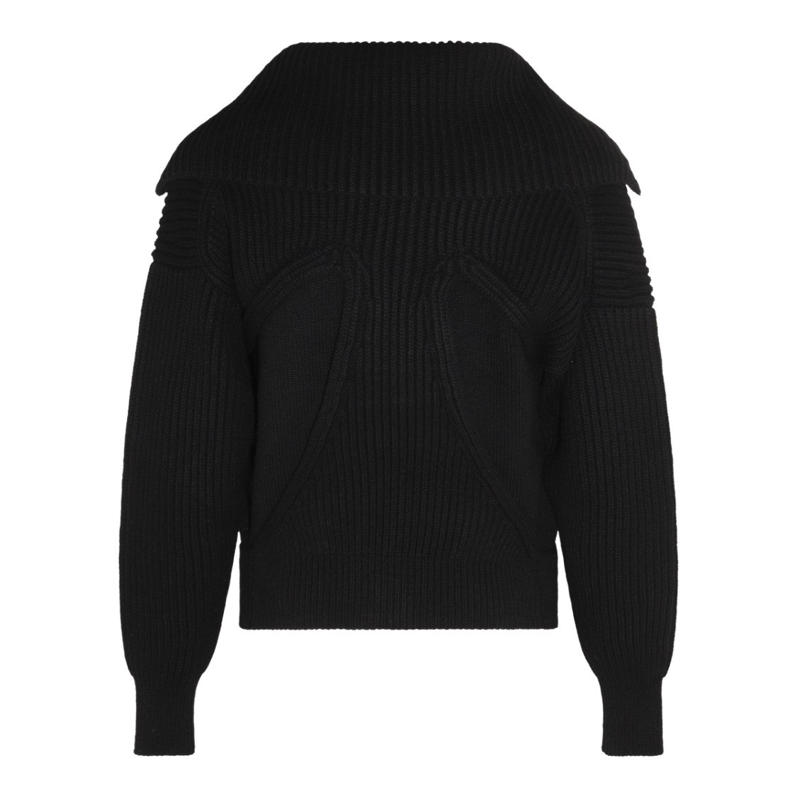 Alexander Mcqueen Ribbed Knit Zip-Up Sweater With Silver Finish Details