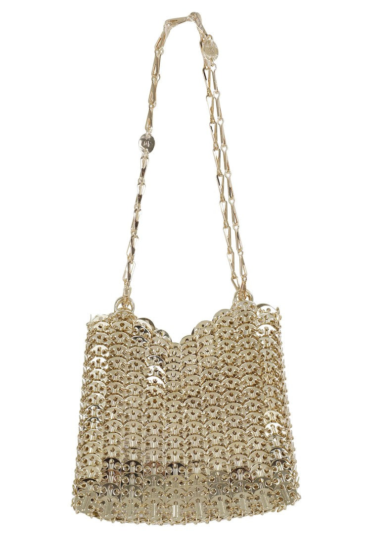 Rabanne Light Gold 1969 Double Chain Brass Clutch