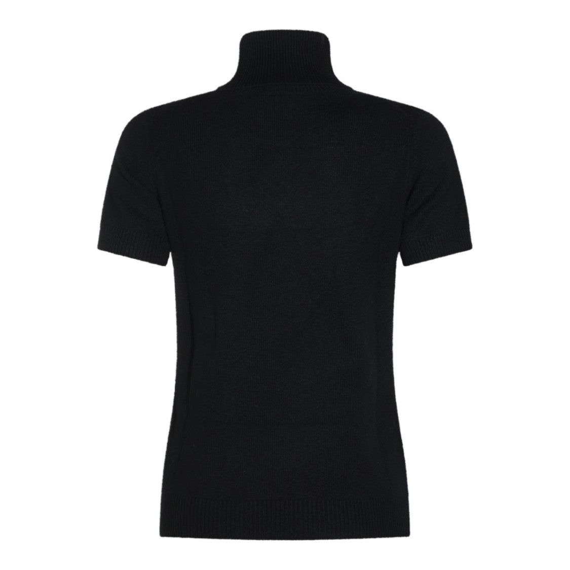 Allude Short-Sleeve Ribbed Turtleneck Sweater