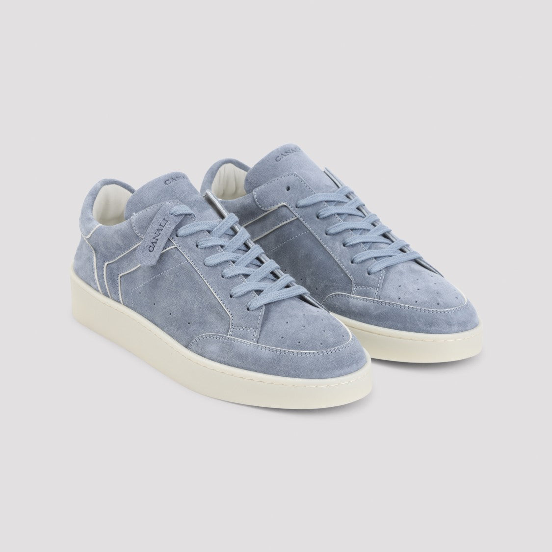 Canali Low-Top Blue Suede Sneakers