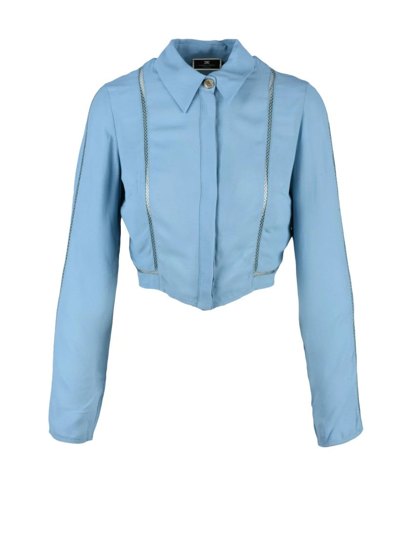 Elisabetta Franchi Blue Viscose Women Short Shirt