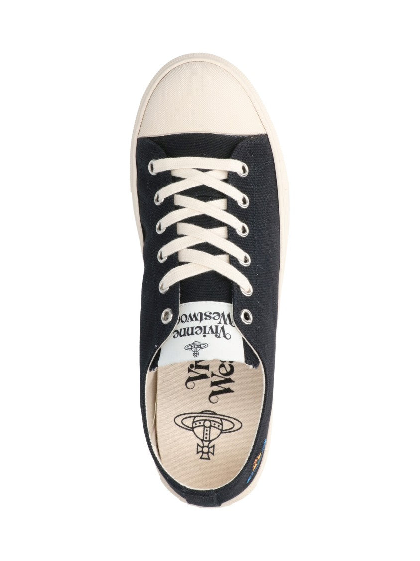 Vivienne Westwood Black Plimsoll Cotton Low-Top Sneakers