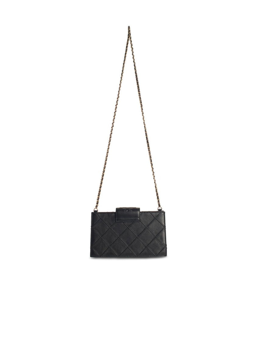 Tory Burch Black Leather Chain Wallet