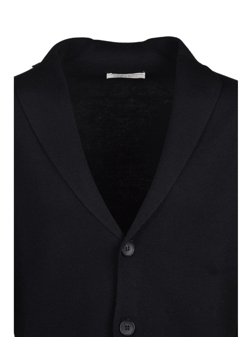 Filippo De Laurentiis Double-Breasted Cropped Merino Wool Jacket With Shawl Collar