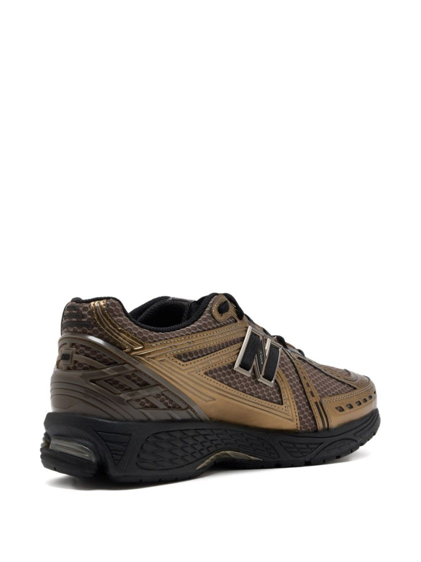 New Balance Metallic Gold Sneakers With Textured Mesh Base