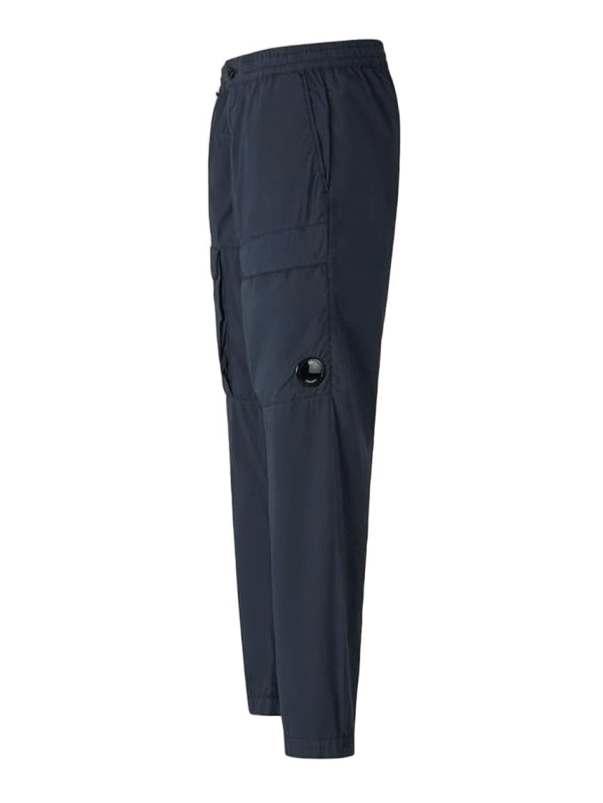 C.P. Company Structured Blue Straight Pants With Cargo Pockets