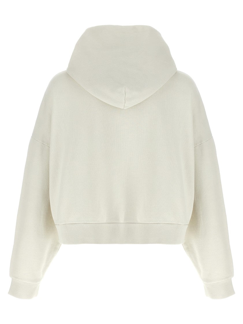 Entire Studios Comfort Fit Cropped Cotton Hoodie With Kangaroo Pocket