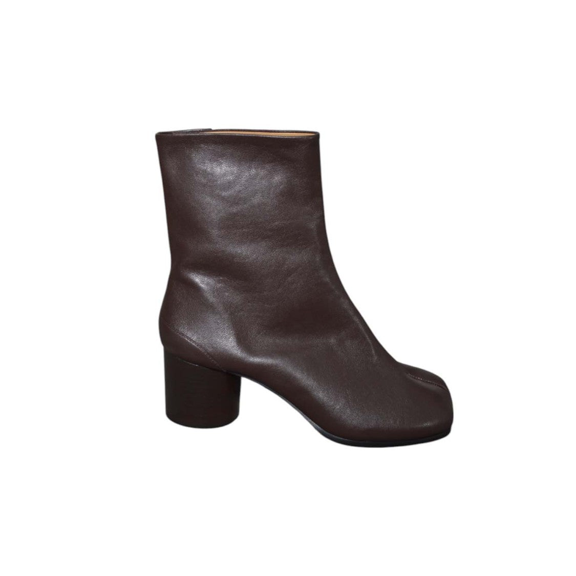 Maison Margiela Split-Toe Dark Brown Leather Mid-Calf Boots