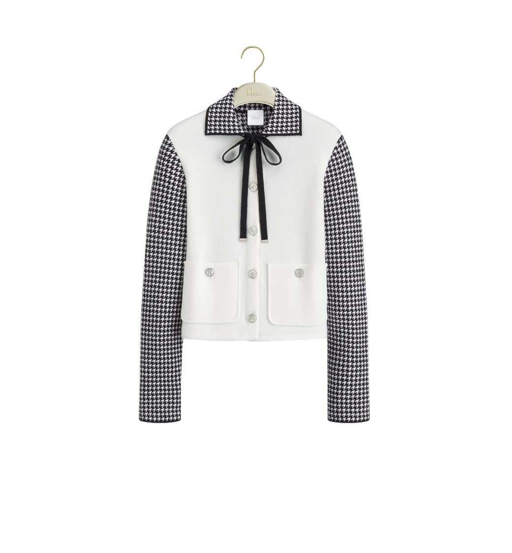 Christian Dior Knitwear Jacket Cropped Ribbon Tie Cardigan