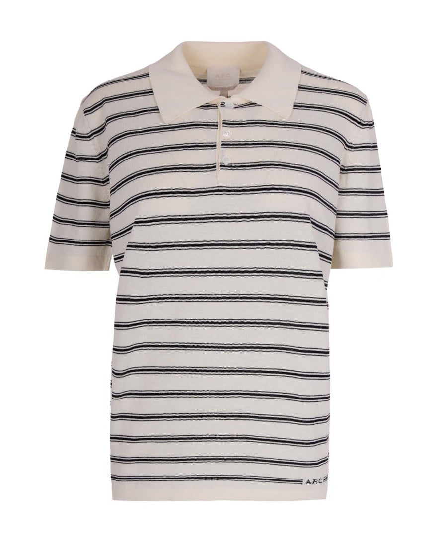 A.P.C. Striped Knit Polo Shirt