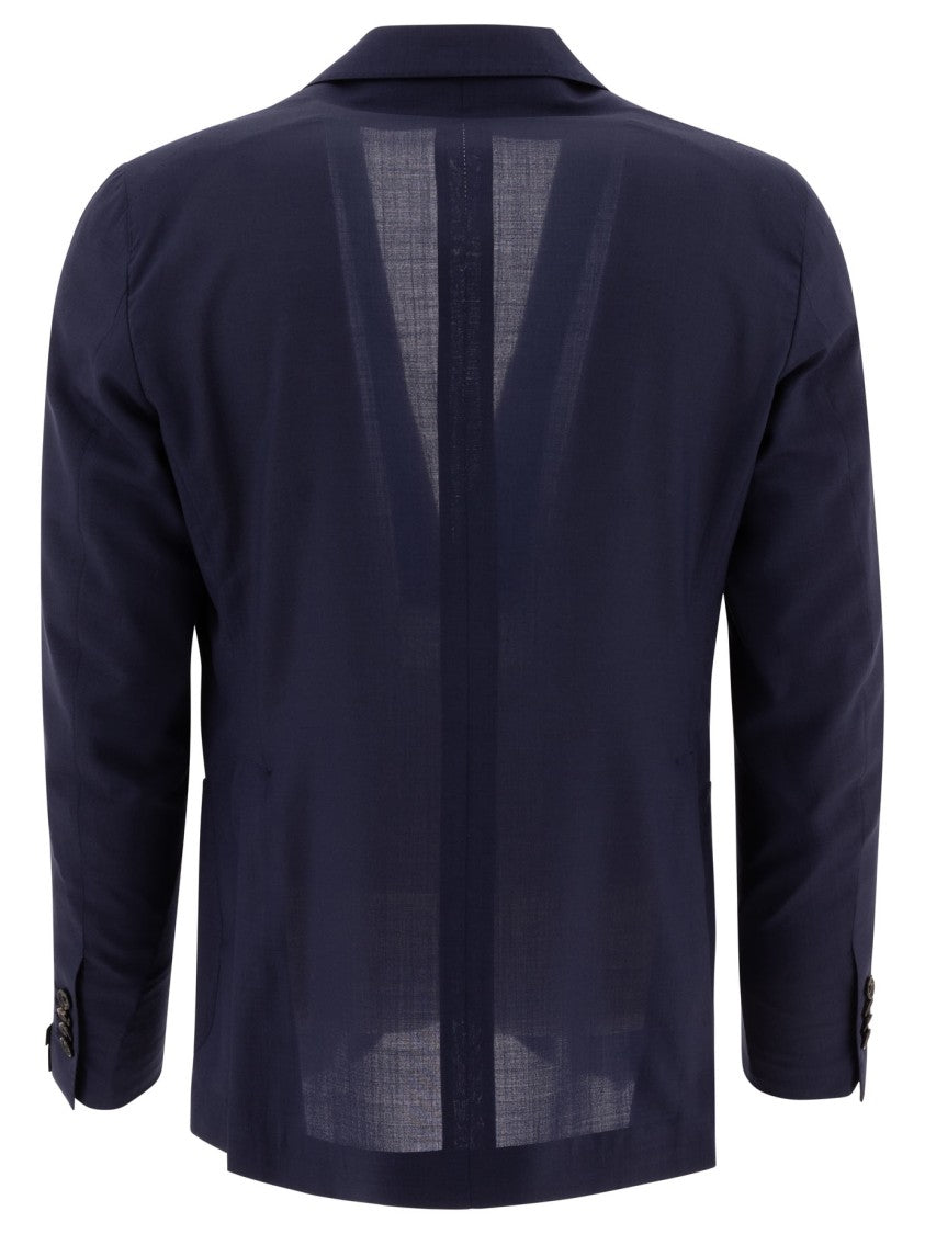 Tagliatore Deep Navy Tailored Jacket In Wool-Silk Blend
