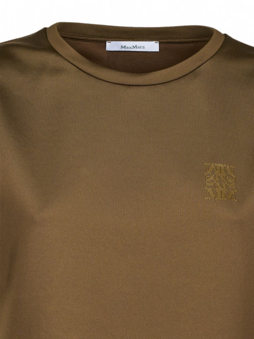 Max Mara Cropped Short-Sleeve Logo Top