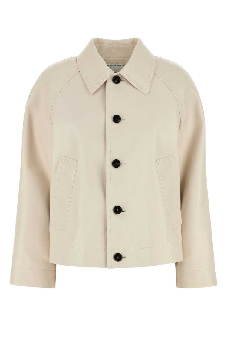 Bottega Veneta Ivory Leather Jacket