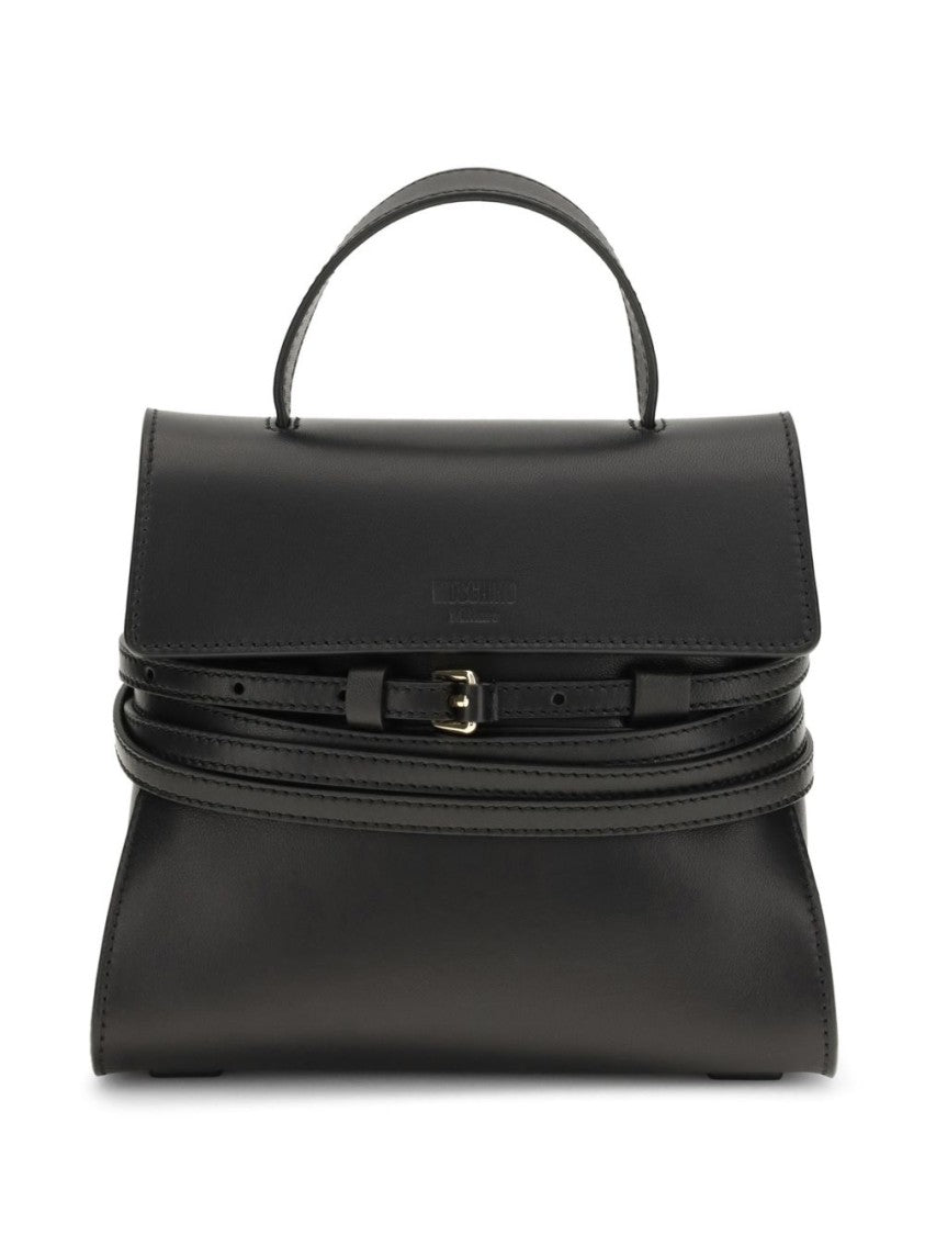 Moschino Black Structured Wrap Around Silk Bag
