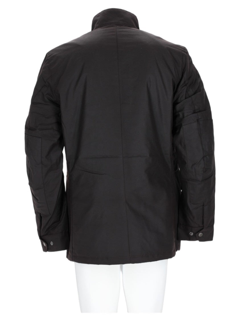 Barbour Dark Brown High-Collar Utility Jacket