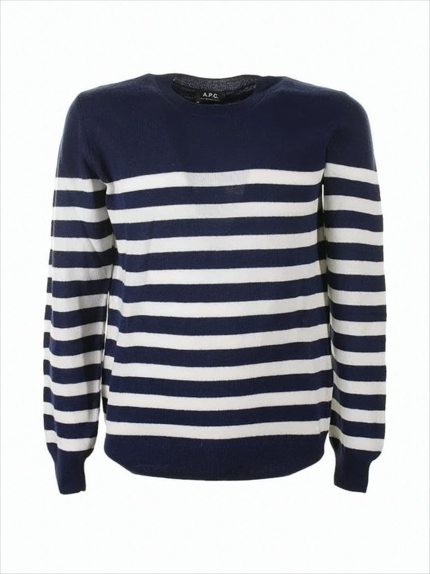 A.P.C. Horizontal Stripe Pattern Cotton Sweater