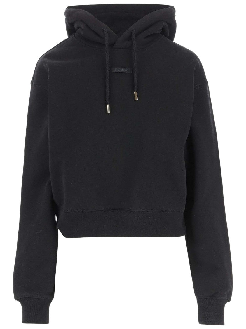 Jacquemus Cropped Cotton Sweatshirt With Drawstring Hood