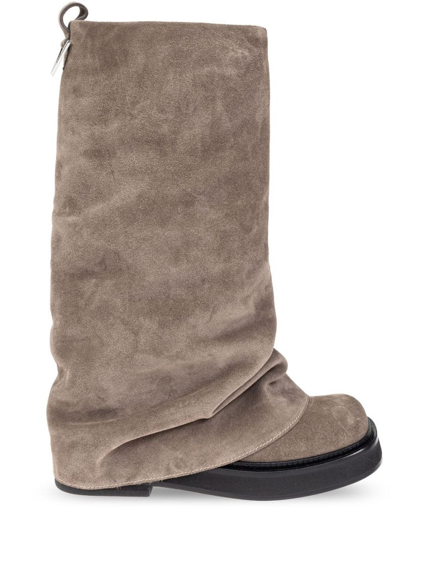The Attico Soft Suede Slouchy Combat Boots