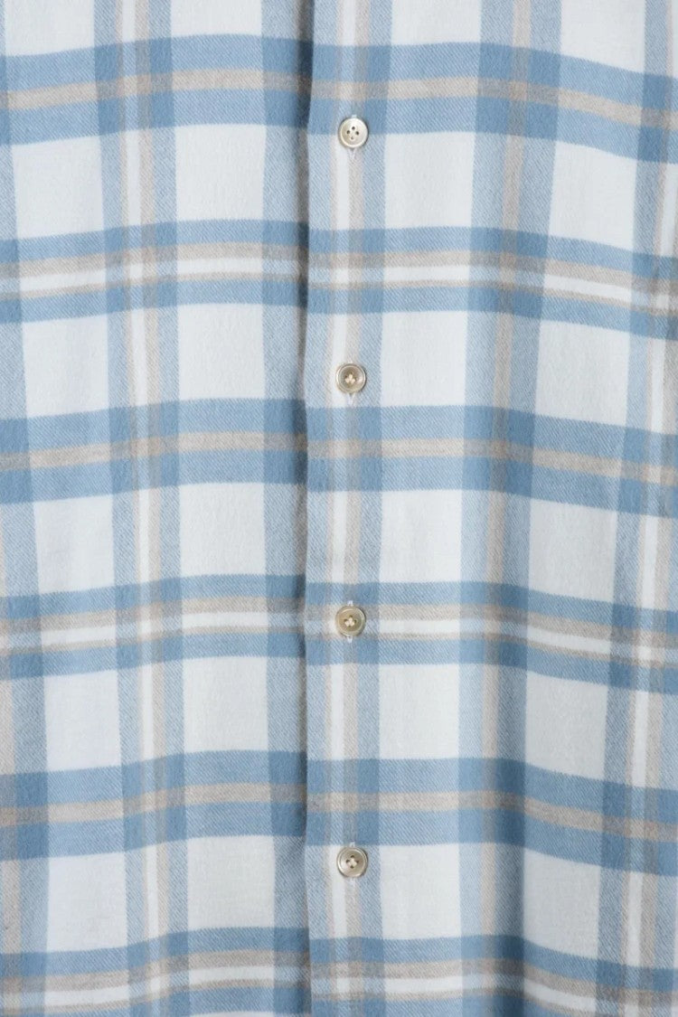 Eleventy Cotton Stripe Shirt - White/Light Blue