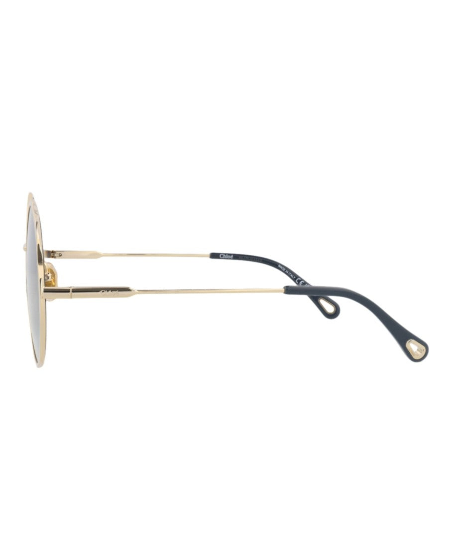 Chloé Round-Frame Metal Sunglasses