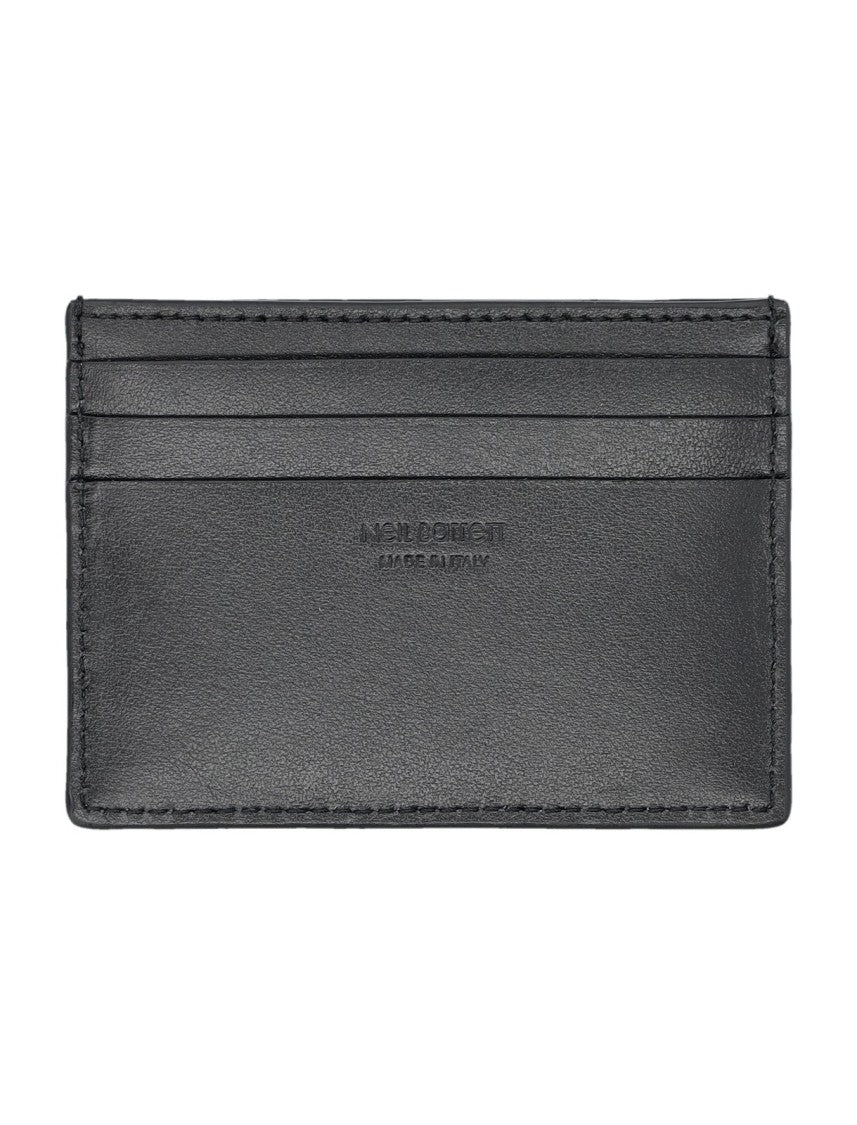 Neil Barrett Rectangular Black Wallet With Bold Lightning Bolt Pattern