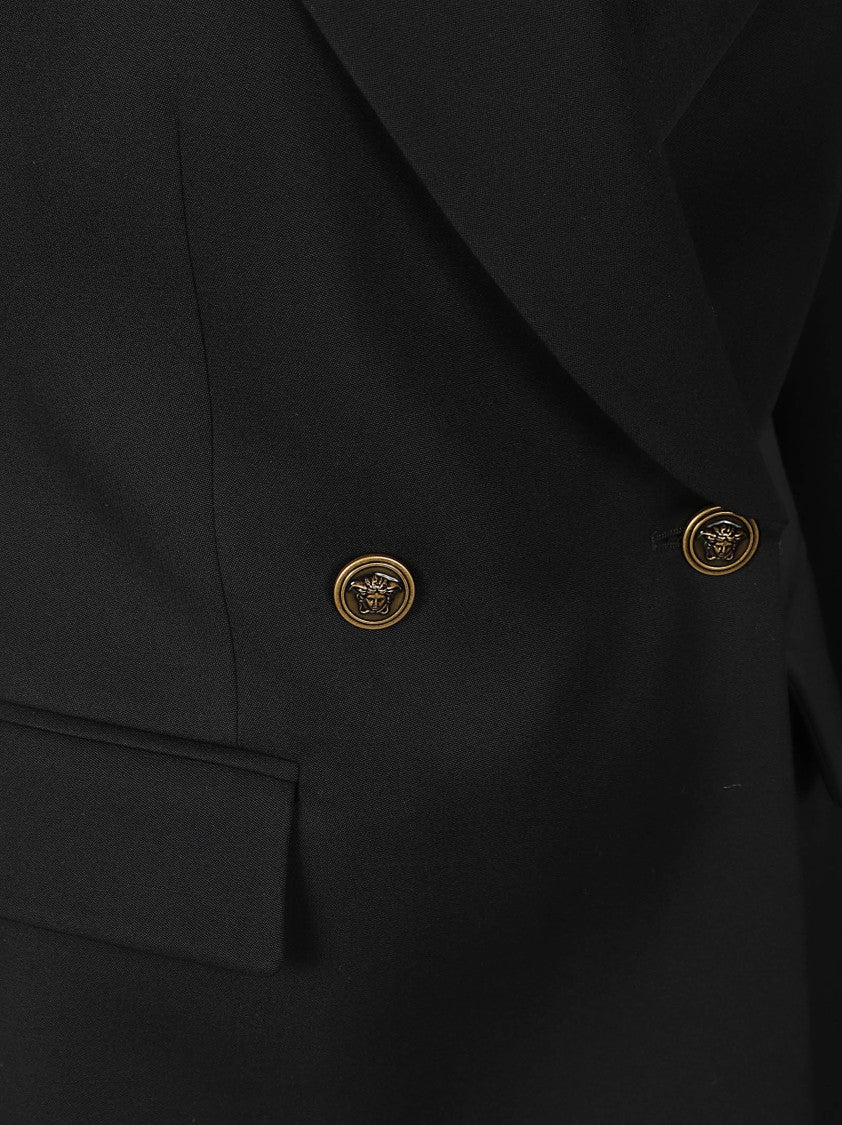 Versace Double-Breasted Gold Hardware Blazer